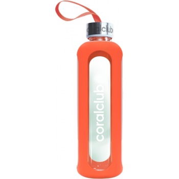 Coral Club - Szklana butelka na wodę ClearWater Pomarańczowa 